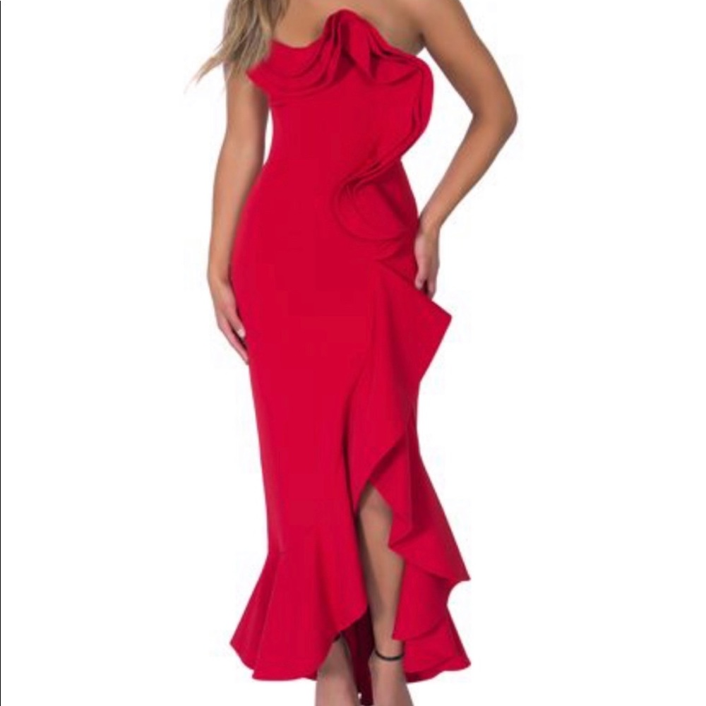 Red Multi Ruffle Dress